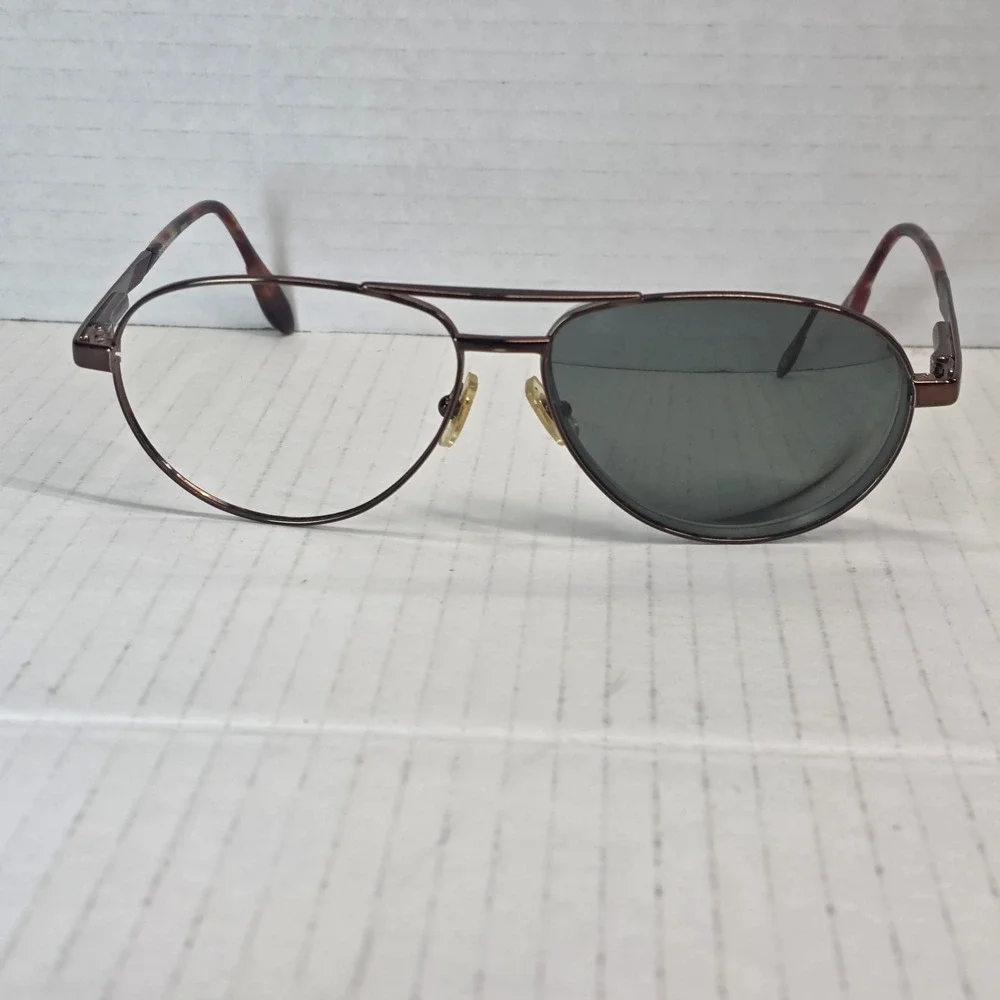 VTG‎ Serengeti 6684 Eyeglass Frames Brown Metal Tortoise Arms Japan*FRAMES ONLY*